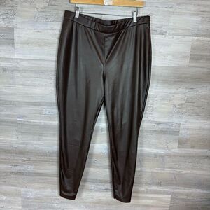 Eloquii Brown and Dark Brown Faux Leather Leggings